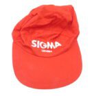 Red cap with "SIGMA LENSES" written in white on the front.