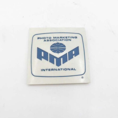Photo Marketing Association International sticker featuring a blue logo and text on a white background.