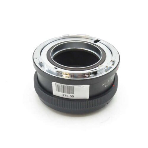 Camera lens adapter with a $75.00 price tag.