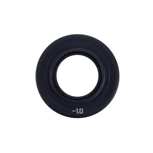 Black camera diopter with a -1.0 marking.
