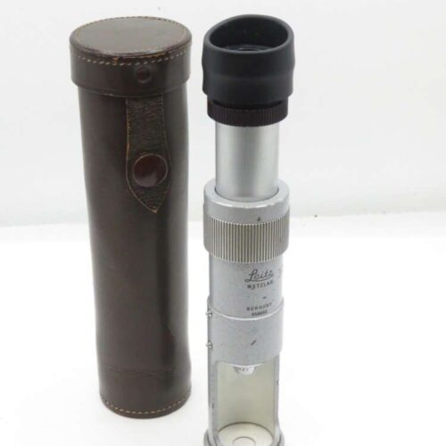 Vintage Leitz Wetzlar folding monocular with leather case.