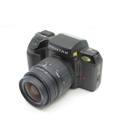 a black camera with a lens