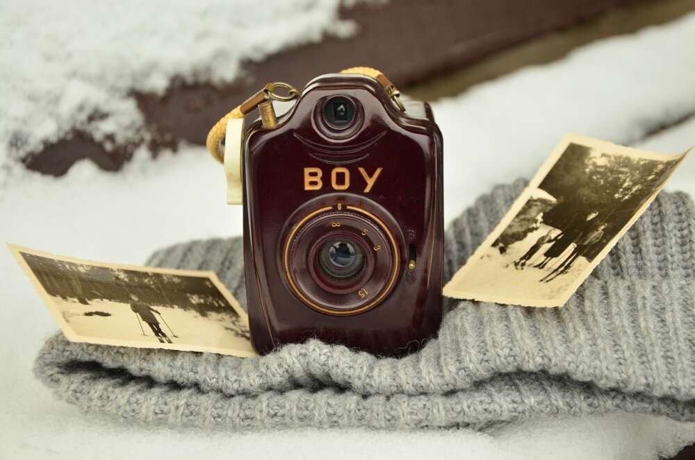 Antique camera photographs