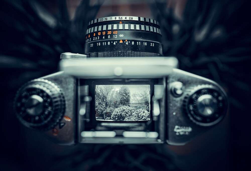 Vintage camera viewfinder