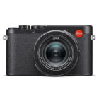 Leica camera with a textured black body and a prominent lens.