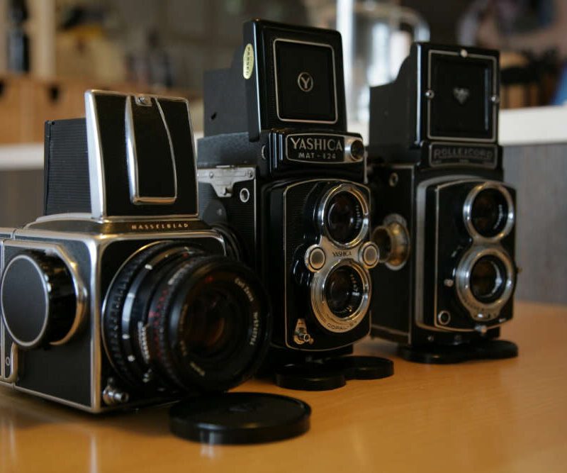 Three medium format cameras