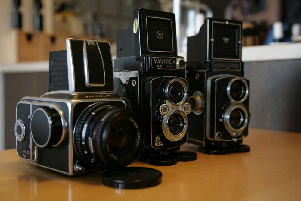 Three medium format cameras