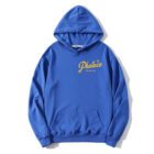 A blue hoodie with a yellow "Photoco" logo and the text "Adelaide, AUS" printed on the chest.