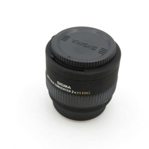 Sigma APO Tele Converter 2x EX DG lens accessory in black, with brand and model text visible.