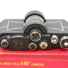 A Widexlux F8 ultra-wide angle camera with a 140-degree field of view, displayed on a red box.