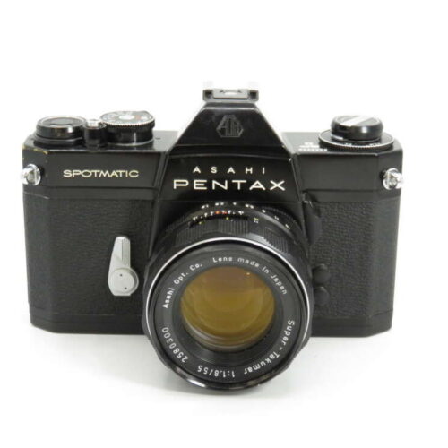 Pentax Spotmatic SPII 35mm SLR Film Camera (Black) + 55mm F1.8 Lens