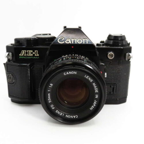 Canon AE-1 Program 35mm Film SLR Camera Body + 50mm F1.8 Lens