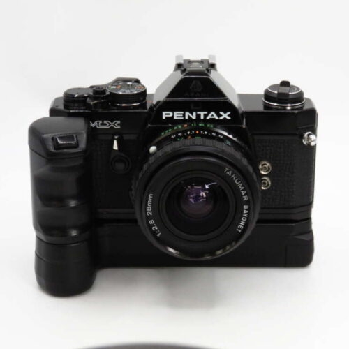 Pentax MX Black 35mm Film Camera Body + 28mm Lens + Winder